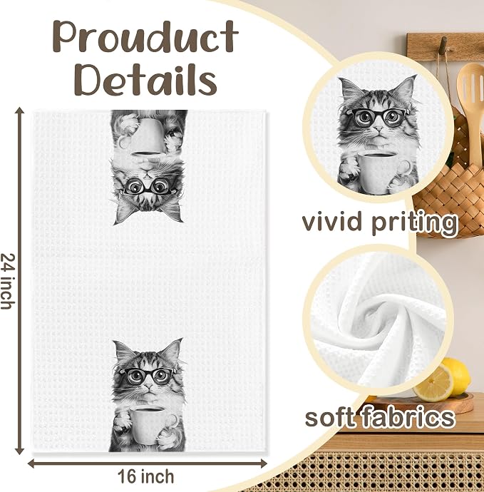 Funny Cat Kitchen Towels, Cats Kitchen Bar Accessories, Cat Lovers Chef Gifts - Image 6
