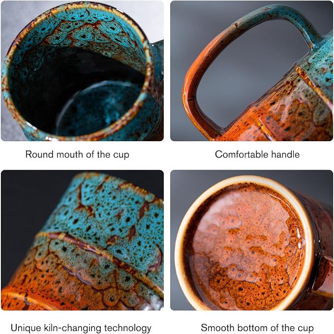 Coffee Mugs Set of 4, 12 Oz Coffee Cups Ceramic - Image 4