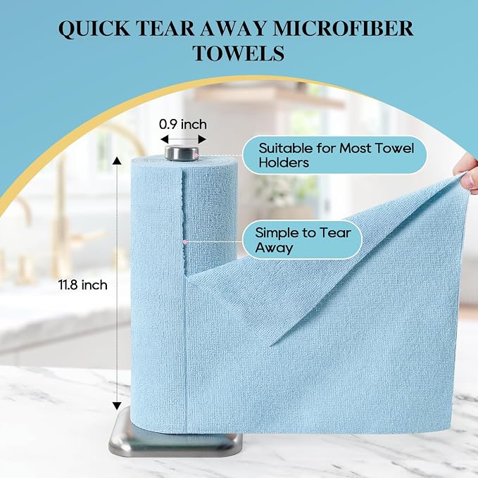 HONOVA Microfiber Cleaning Cloth Roll 90 Pack, Tear Away Microfiber Towels - Image 2