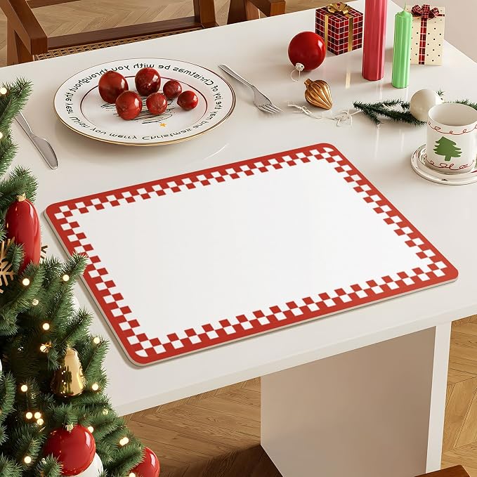 Red Coffee Mat for Countertop 16x24 Super Absorbent & Cuttable Kitchen Mat for - Image 8