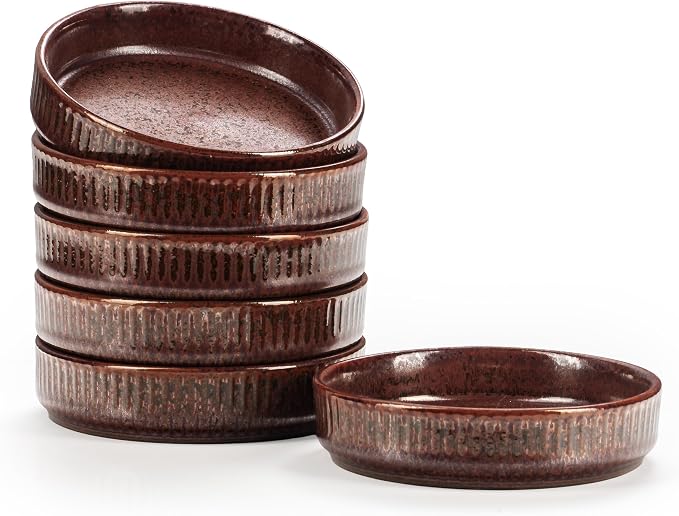 Ceramic Dipping Bowls Set - 4oz Oval Soy Sauce Dishes by ArtifexCeram