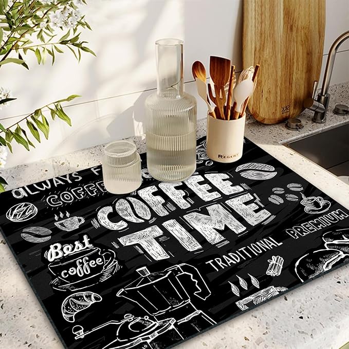 Christmas Coffee Mat Rubber Dish Drying Mat - Image 2