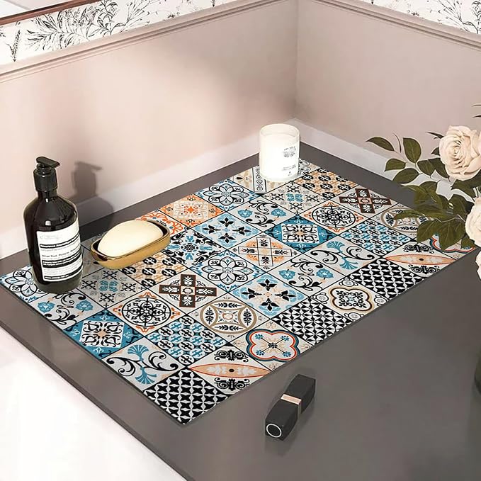 Mandala Boho Dish Drying Mats For Kitchen Counter Dryer Coffee Maker Bar Mat - Image 4