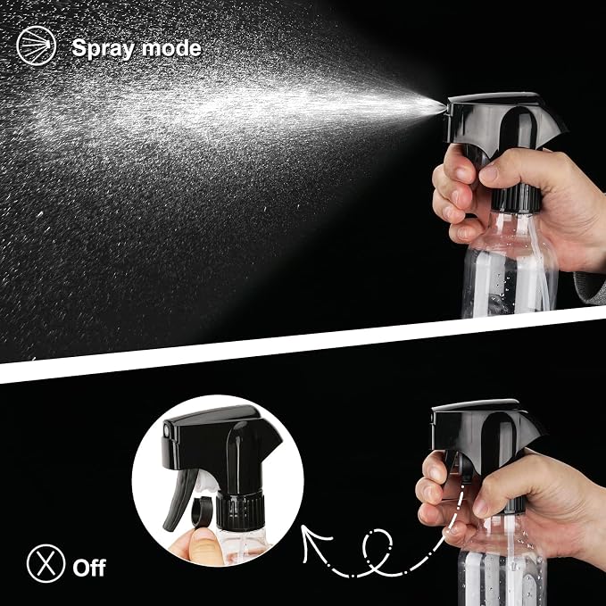 Plastic Spray Bottles 12oz Mist Continuous Spraying Bottle Heavy Duty Empty - Image 5