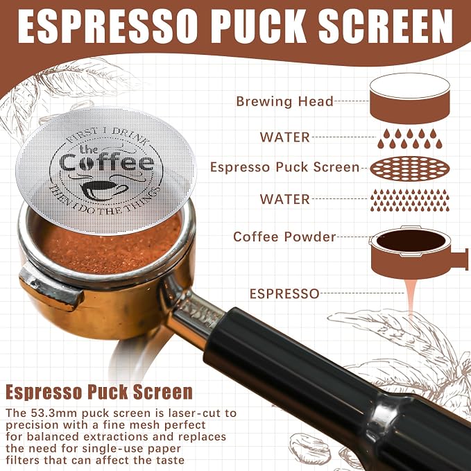 Yaomiao 2 Pcs Puck Screen Espresso Puck Screen 316 Stainless Steel Coffee - Image 3