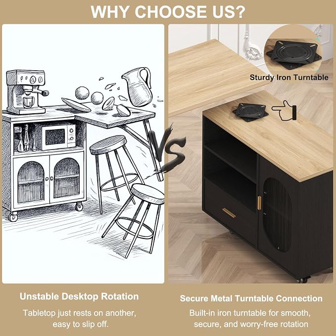 HSH 72" Rolling Kitchen Island - Image 2