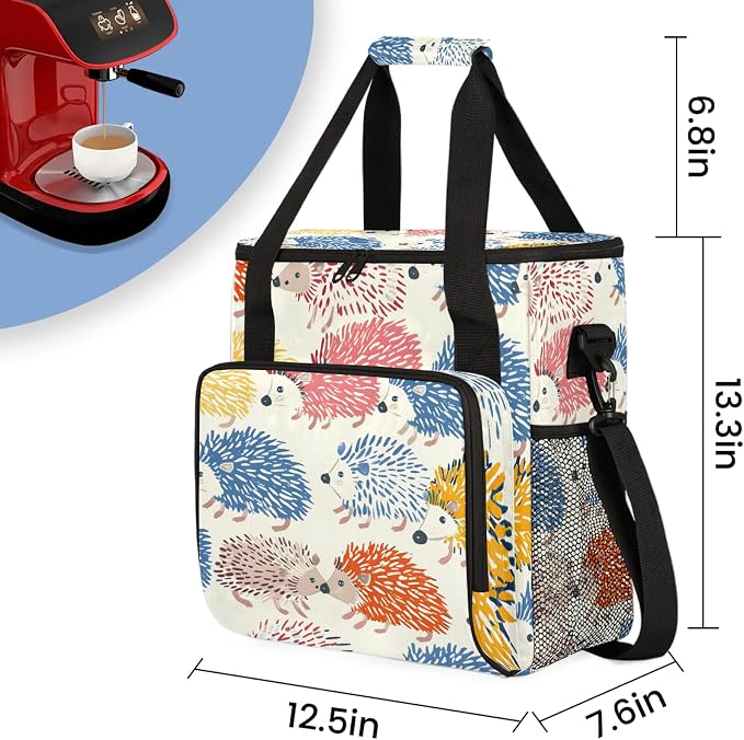 Hedgehog Colorful Coffee Maker Carring Bag, Large Insulated Storage Organizer - Image 2
