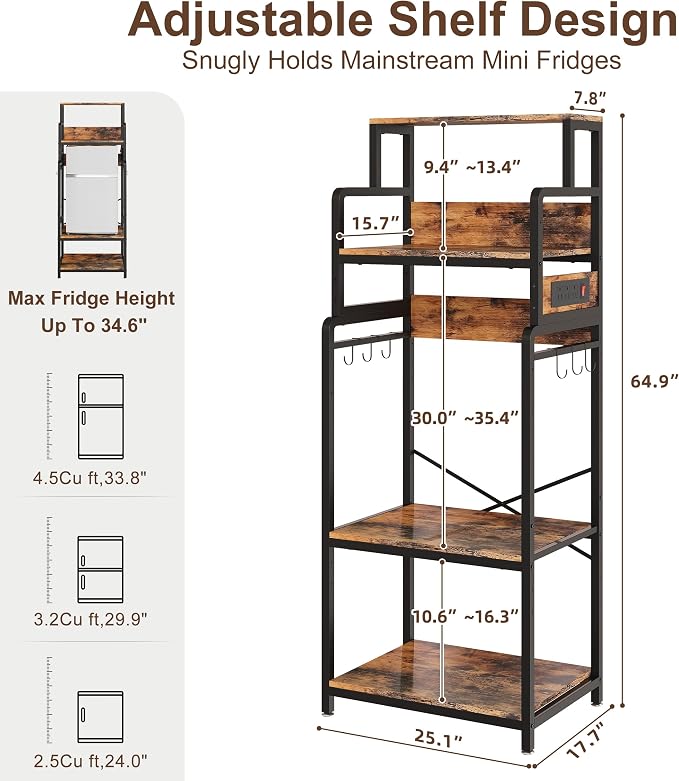 Mini Fridge Stand Microwave Combo Cabinet Station - Image 2