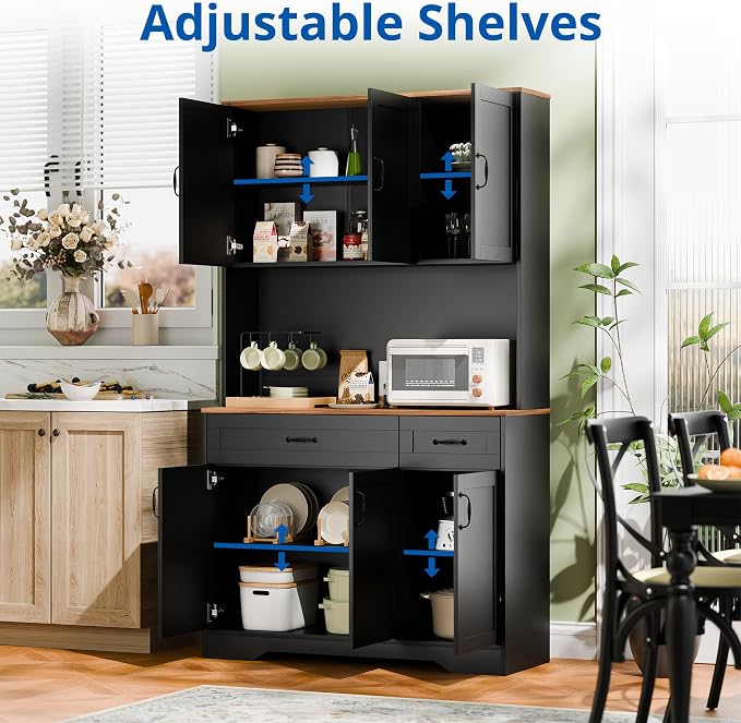 Cozy Castle 71" Tall Kitchen Hutch Cabinet - Image 4