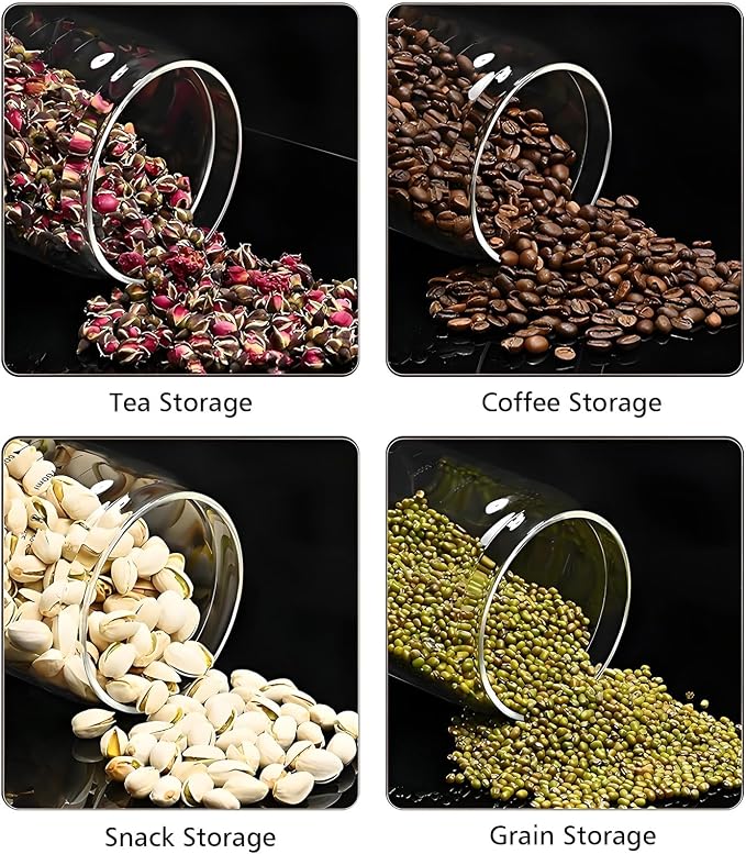 Airtight Coffee Canister – Top Push seal container, Thicker Borosilicate Glass - Image 7