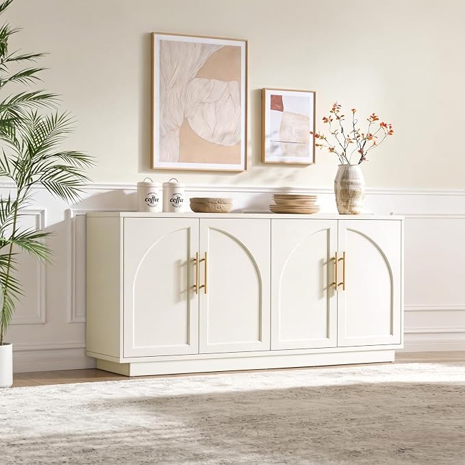 Fatmok Buffet Cabinet with Storage, Wood Media TV Console Table Credenza - Image 6