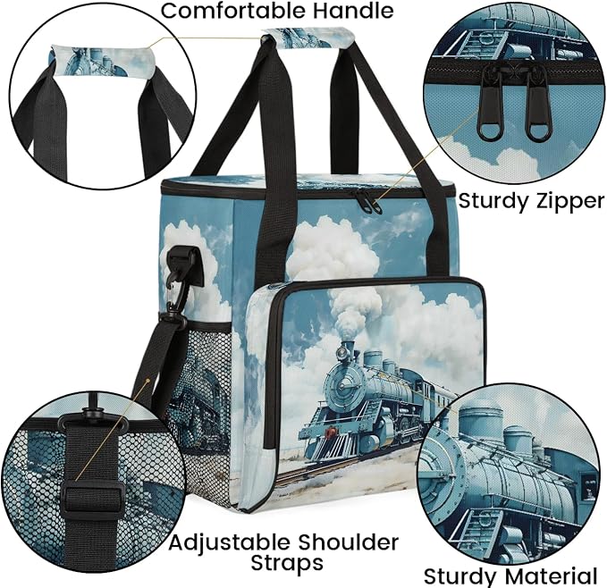Steam Train Coffee Maker Carring Bag, Large Insulated Storage Organizer Case - Image 6