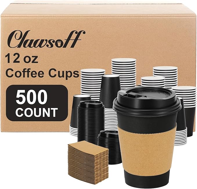 Clawsoff 500 Pack 12 oz Disposable Paper Coffee Cups by BuyNow