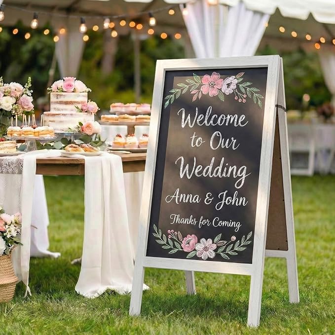 TEAKMAMA Extra Large Wooden 40x22 Chalkboard, Double-Sided Sidewalk A Frame - Image 7