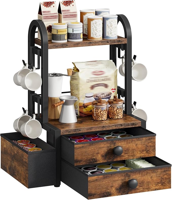 HOOBRO Coffee Mug Tree, 2 Tier Mug Organizer, Coffee Mug Cup Holder by HOOBRO