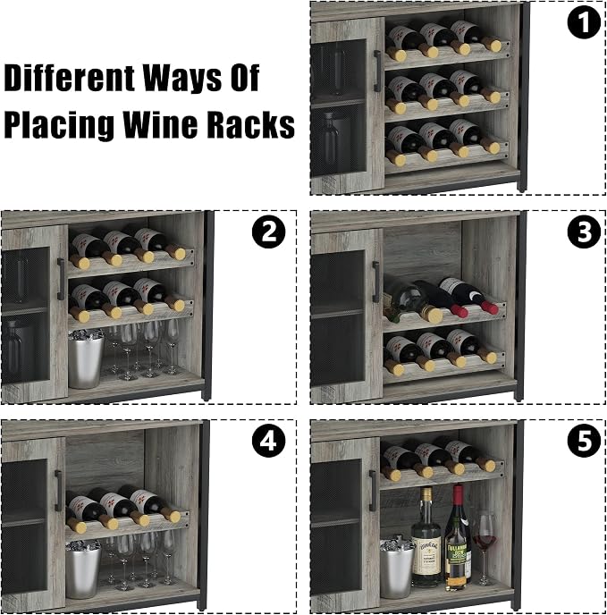 PeakPursuit 3-Tier Wine Bar Cabinet - Image 4