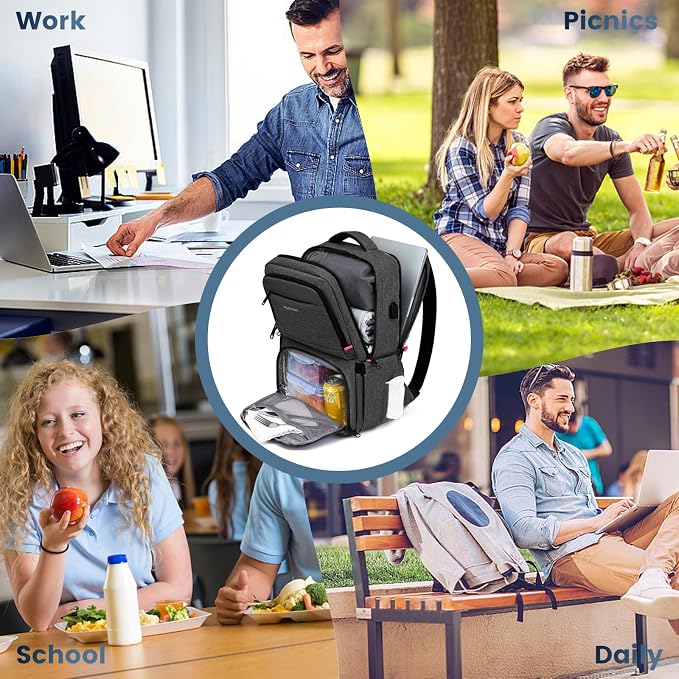 RUCYEN Lunch Backpack, 17.3 Inch Large Lunch Backpack Insulated Cooler Bag - Image 6
