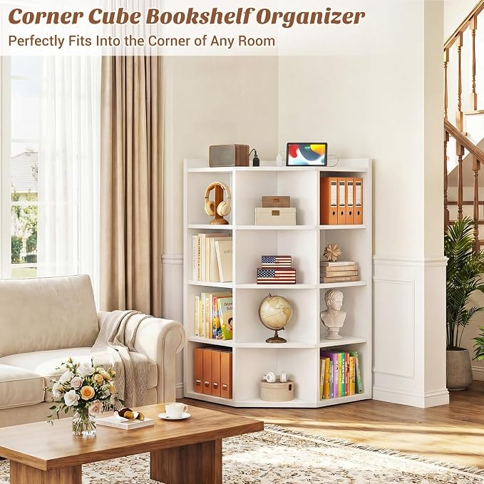 Aheaplus Corner Cabinet, 5-Tier Corner Bookshelf - Image 7