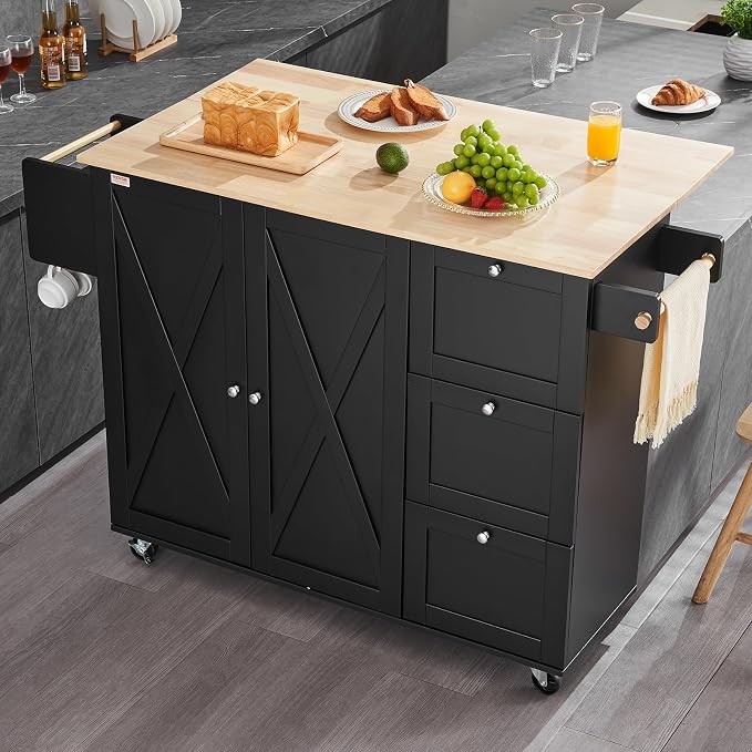 VEVOR Kitchen Island Cart, Rolling Table - Image 8