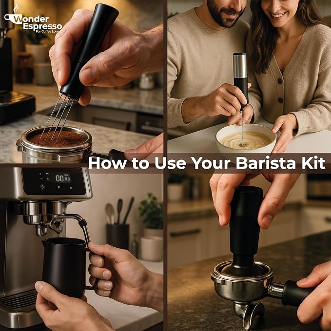 WDT Tool Espresso Magnetic, Espresso Tool Kit, Coffee Tamper 51mm, Milk Frother - Image 4
