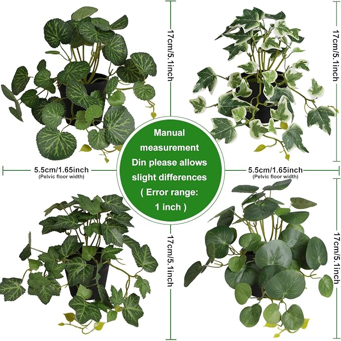 Yoratee Artificial Plants Set of 4 Fake Comosum Potted Plant - Image 2