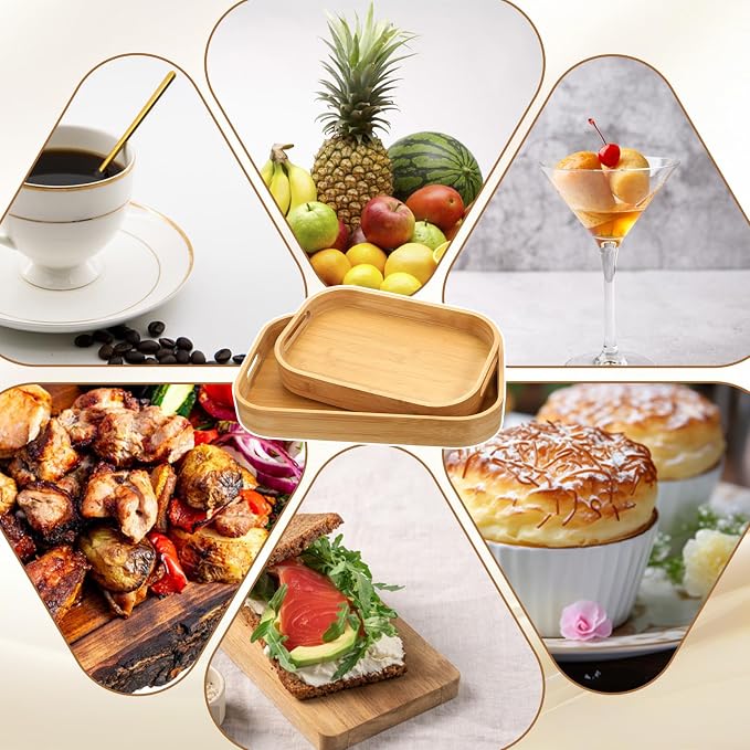2 Pack Bamboo Serving Trays - Image 7