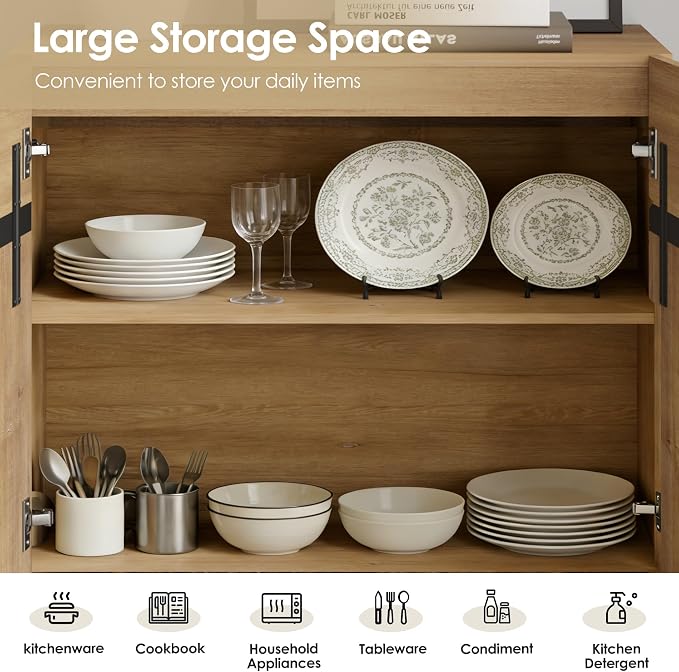 WAMPAT Sideboard Buffet Cabinets, Modern Sideboard - Image 7