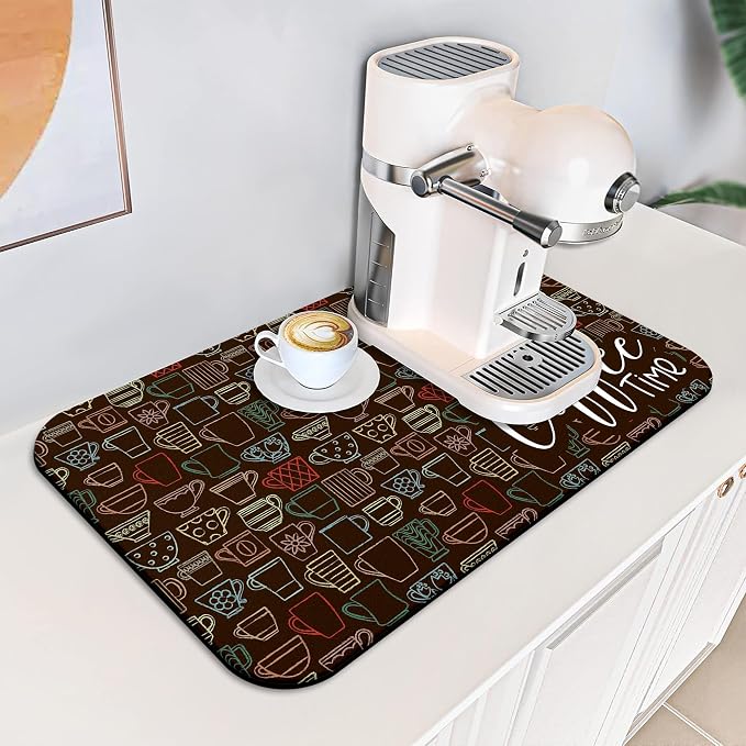 Coffee Mat - Absorbent Coffee Bar Drying Mat - Waterproof Protects Kitchen - - Image 7