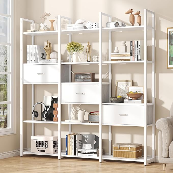 Triple Wide 6 Tiers Industrial Book shelf by Semoic