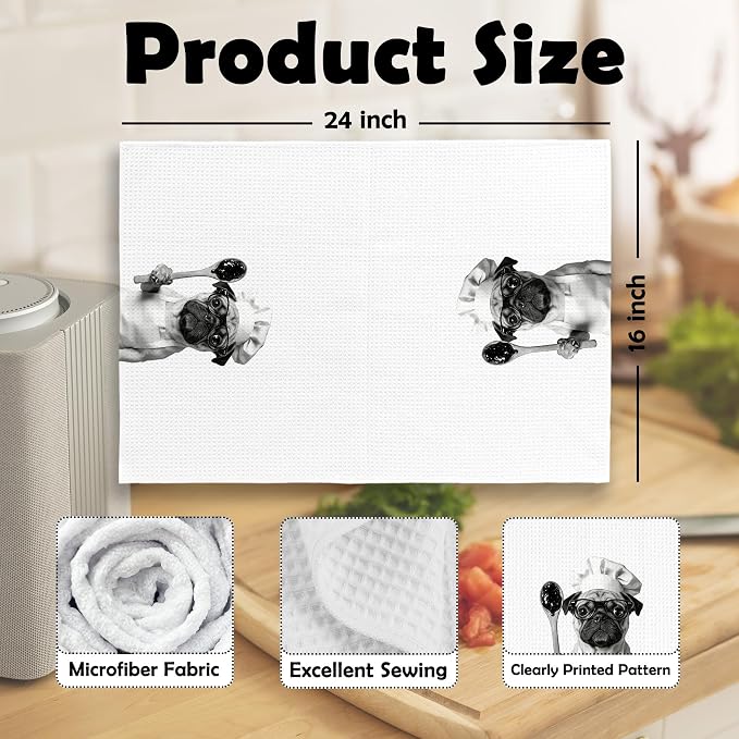 Funny Pug Hand Towels, Pug Gifts - Image 6