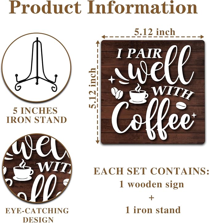 Coffee Bar Sign，Cafes Bar Decor Accessories, Cafe Station Essentials, Kitchen - Image 2