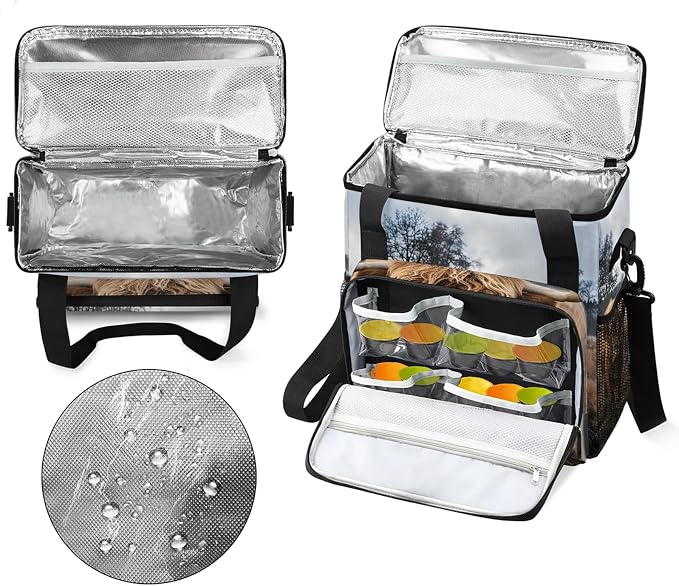 Highland Cow Animal Coffee Maker Carring Bag, Large Insulated Storage Organizer - Image 3