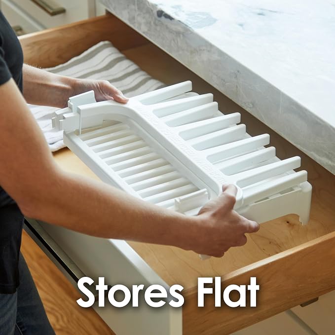 PopYum White Space Saving Drying Rack from 100% Recycled Bottles | Space Saving - Image 8