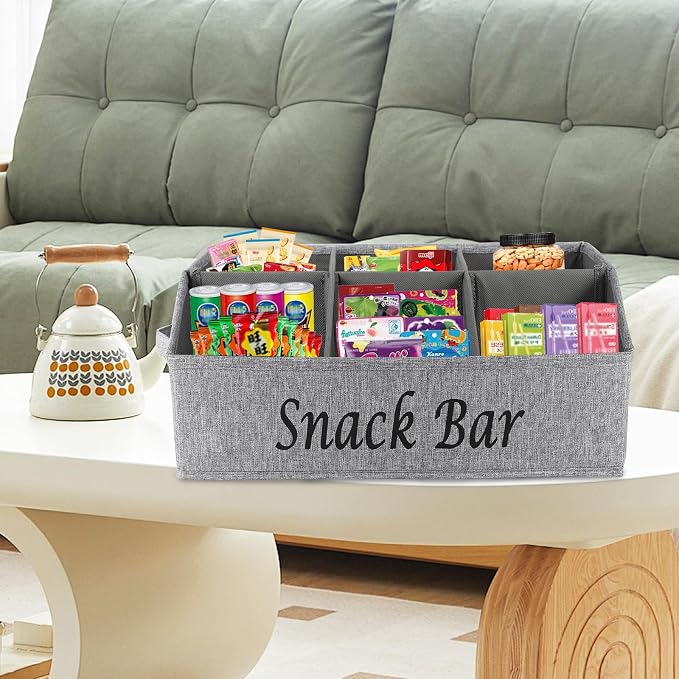 2 Pack Countertop Snack Organizer, Fabric Snack Box Basket - Image 4