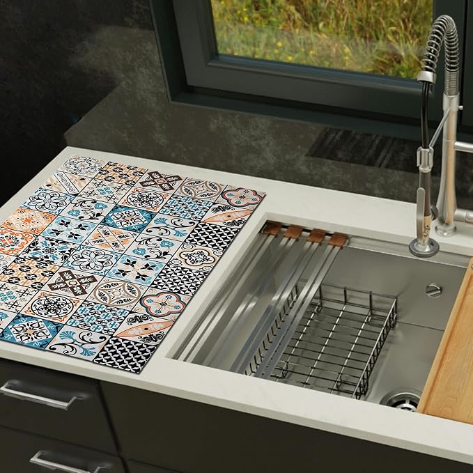 Mandala Boho Dish Drying Mats For Kitchen Counter Dryer Coffee Maker Bar Mat - Image 5