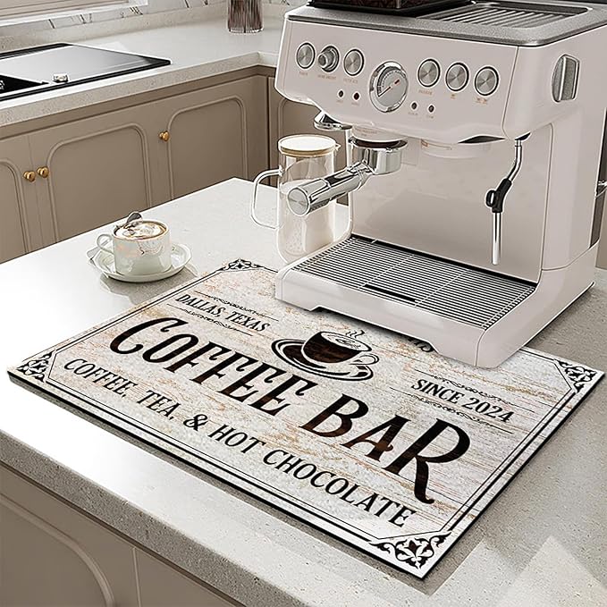 THUYPT Personalized Coffee Mat, Coffee Station Mat Quick Dry, Coffee Spill Mat - Image 7