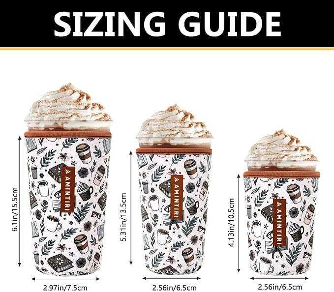 3 Pack Reusable Sleeve for Iced Coffee Cup, Coffee Neoprene Sleeve for Iced&Hot - Image 3