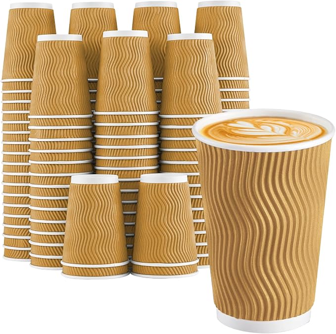 Lamosi Disposable Coffee Cups 16 OZ 90 Pack, Paper Coffee Cups 16 OZ by BuyNow