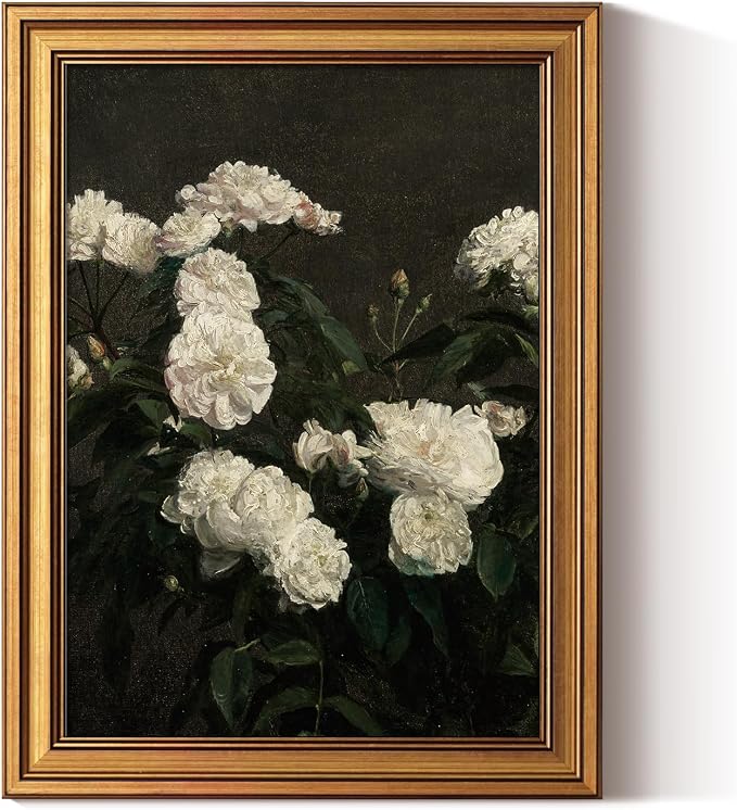 ARPEOTCY Gold Framed Canvas Wall Art, 12x16 Inch Vintage Floral Botanical Art by ARPEOTCY