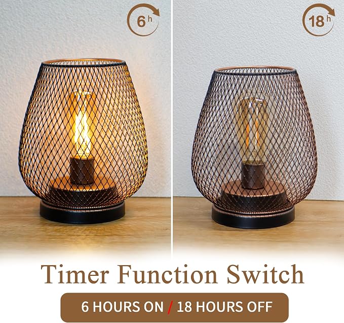 JHY DESIGN Set of 2 Metal Cage LED Lantern Battery Powered Cordless Accent Light - Image 4