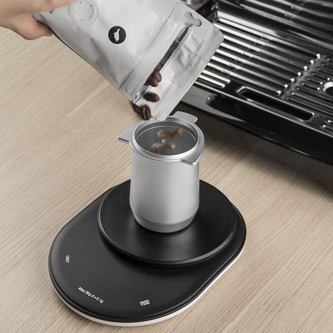 54mm Espresso Dosing Cup for Portafilter, Matte Silver Grounds Cup - Image 3