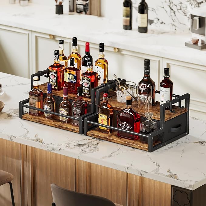 Homeiju Coffee Syrup Organizer Rack, 2-Tier Coffee Bar Accessories, Bottle - Image 4