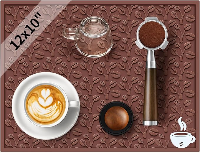 Coffee Bar Mat, 3D Coffee-Bean Pattern Pad by SEOIMU