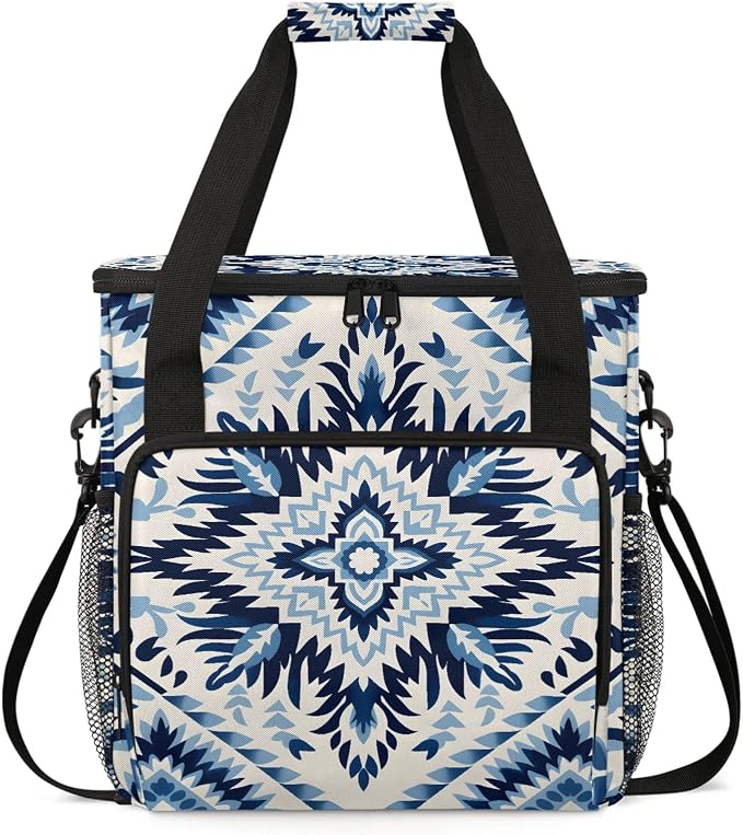 African Ethnic Coffee Maker Carring Bag, Large Insulated Storage Organizer Case by Home