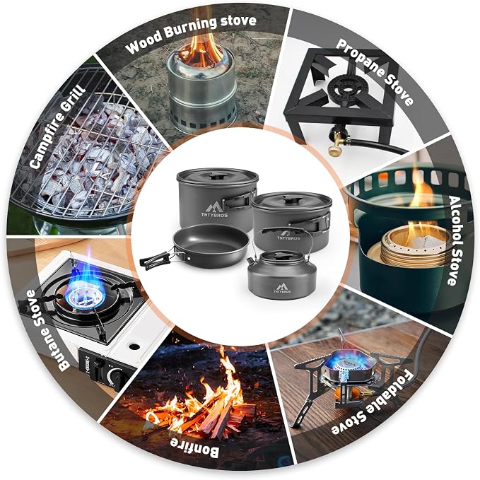 27pcs Camping Cooking set for 2-4 People, Portable Cookware Set - Image 5