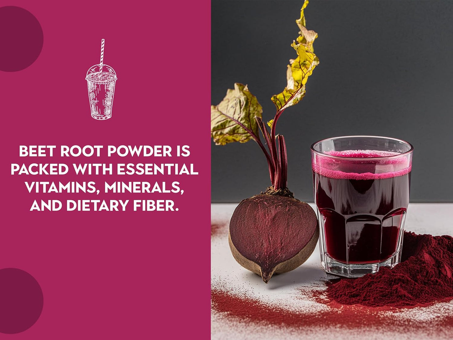 Ancient Roots Beet Root Powder - Freeze - Dried, All-Natural, No Sugar Added, Heart Health Support, Help Boost Stamina Naturally, Natural Food Coloring, Beets, Bulk Size 10.5 Ounces (75 Servings)