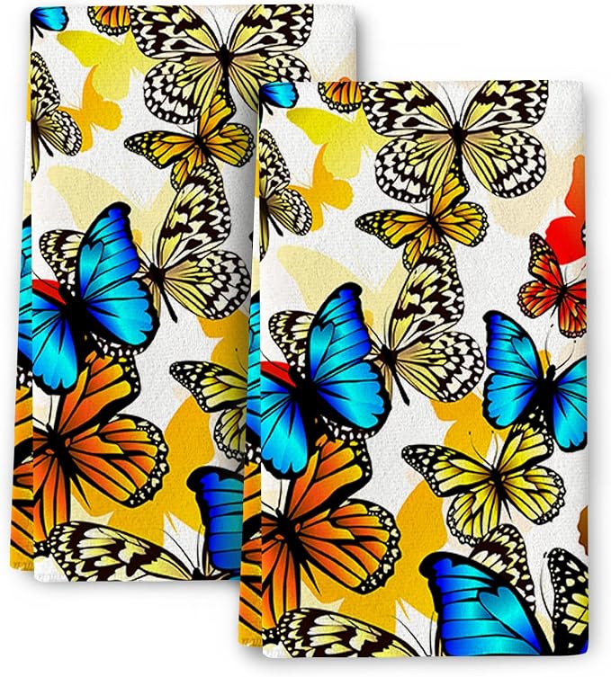 Butterfly Kitchen Dish Towels by Bapcoku