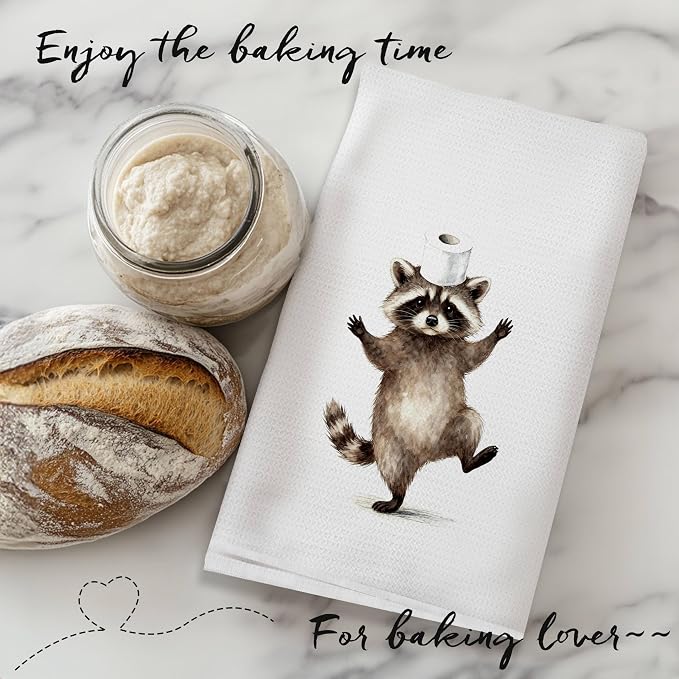 Funny Raccoon Bathroom Hand Towels, Raccoon Lover Gifts, Humor Bathing Trash - Image 6