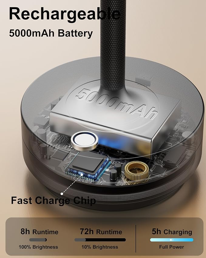 LED Cordless Table Lamp - 5000mAh Rechargeable Battery Operated Outdoor - Image 4