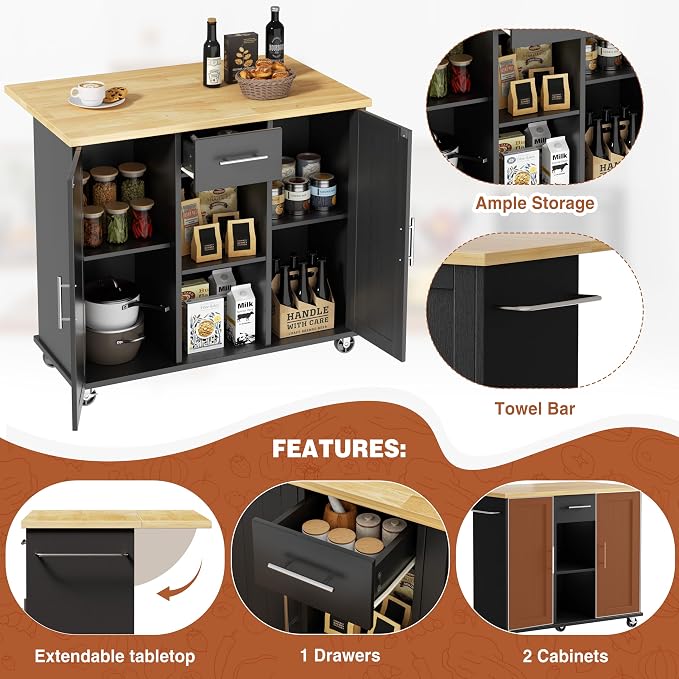 JY QAQA 42" Kitchen Island - Image 4